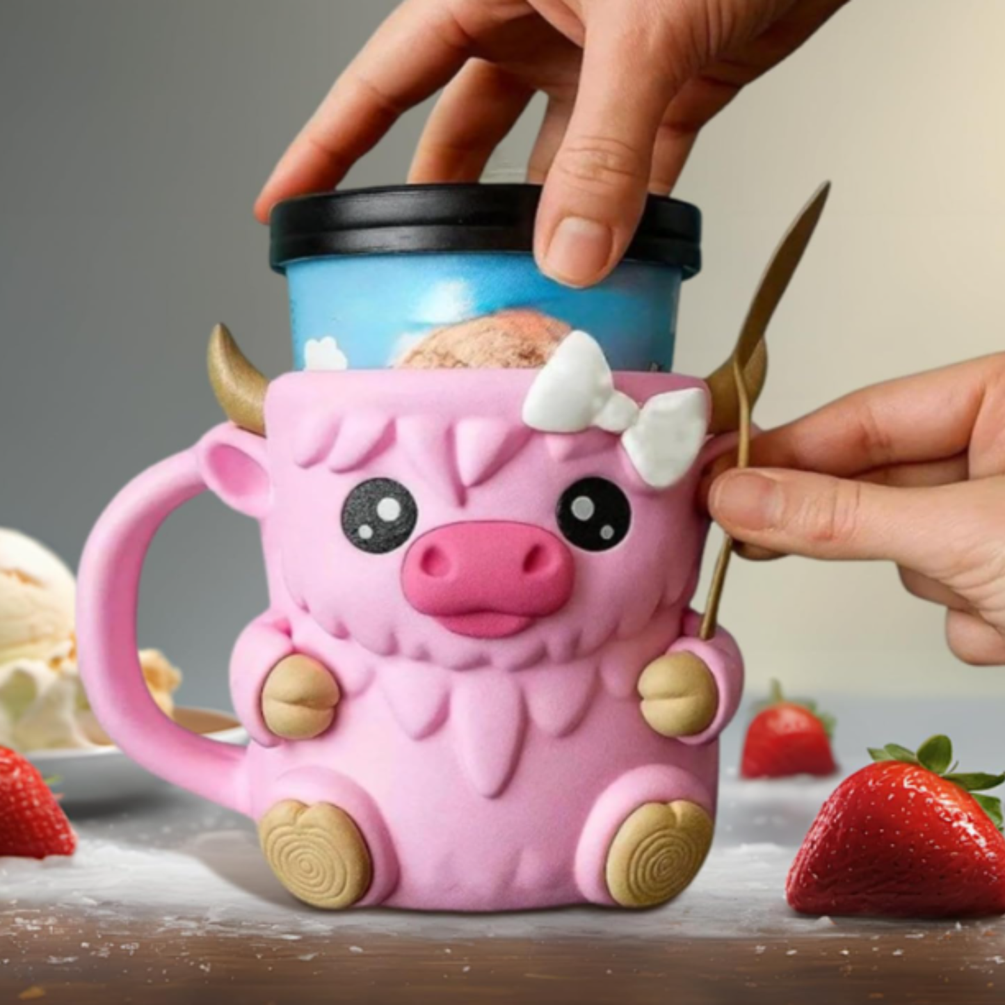 taza de soporte para helado hecho en 3D de la mejor calidad